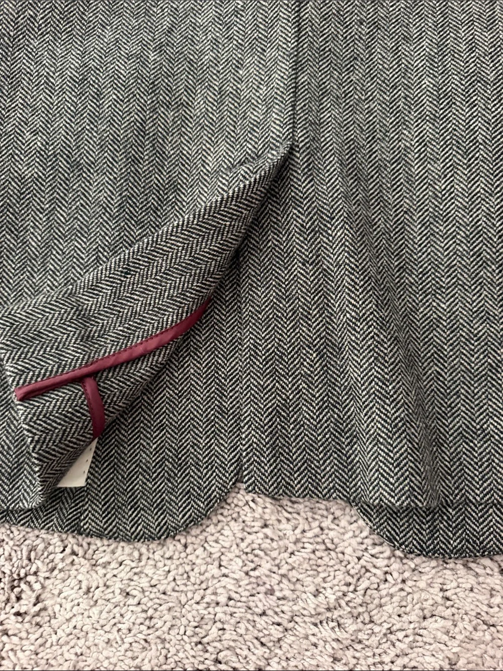 Zara Men's Gray Herringbone Sport Coat with Brown Elbow Patches